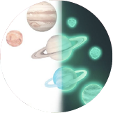 Valoisia seinätarroja