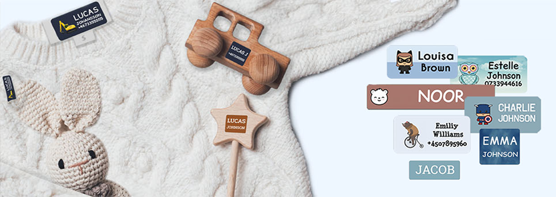 Miten vaatteet ja tavarat merkitään nimitarrat