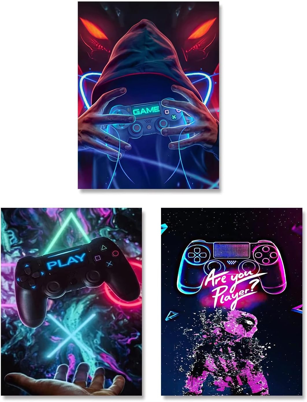 Julisteet - Neon Pelit / 3 kpl Sarja