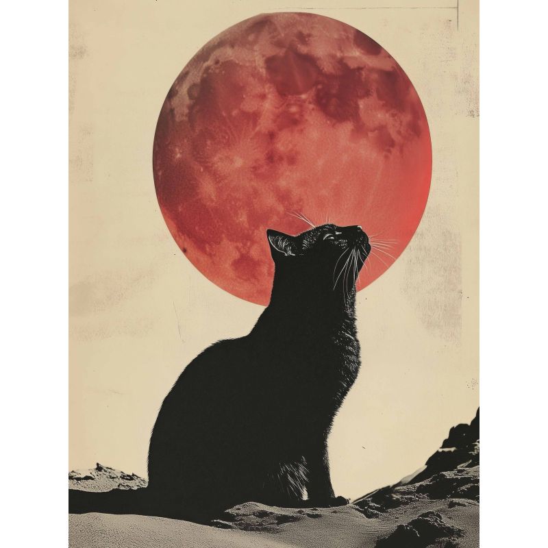 Juliste - Kissa ja Punainen Kuu