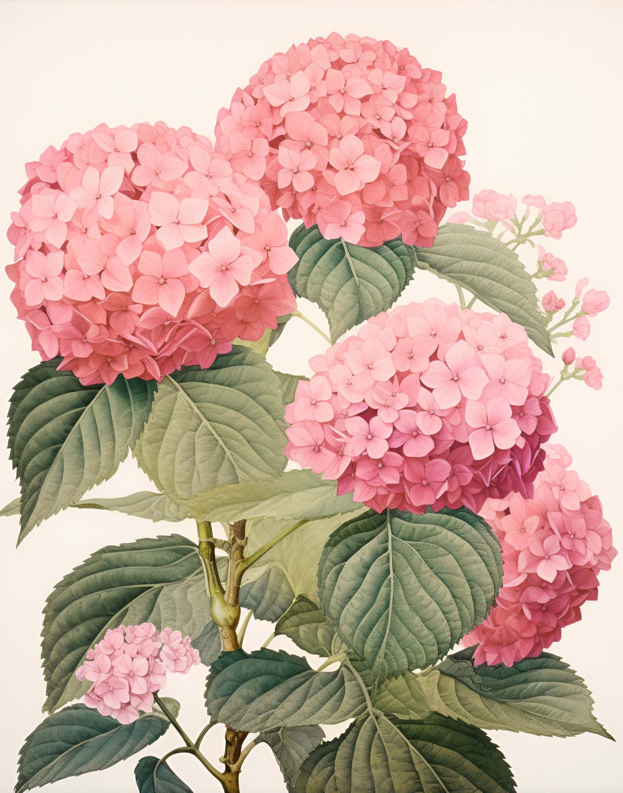 Juliste - Vaaleanpunainen Hortensia
